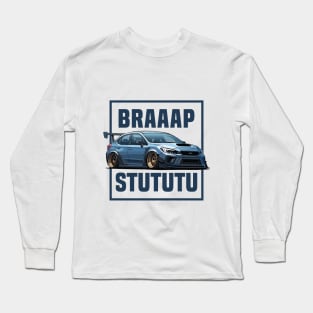 Subaru STI Car Art - Impreza WRX Stance Modified JDM Car Long Sleeve T-Shirt